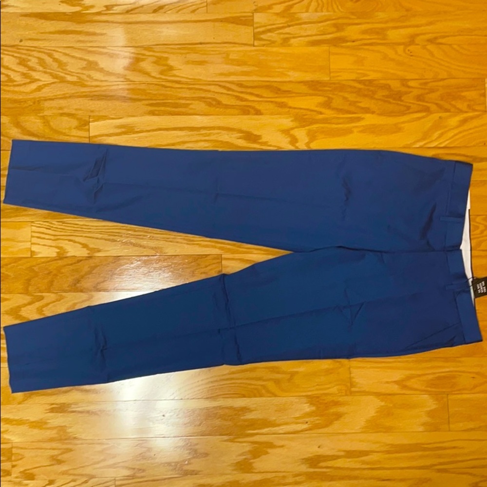 Extra Slim Blue Sateen Suit Pants